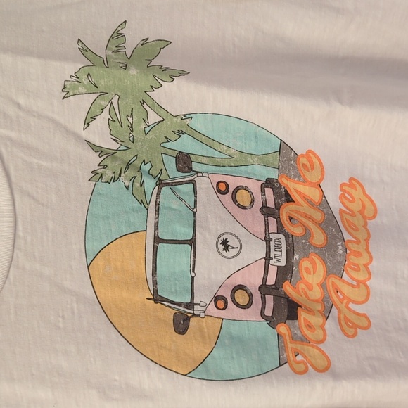 Wildfox “Take Me Away” Graphic Short Sleeve Tee in White Size small - Picture 2 of 8